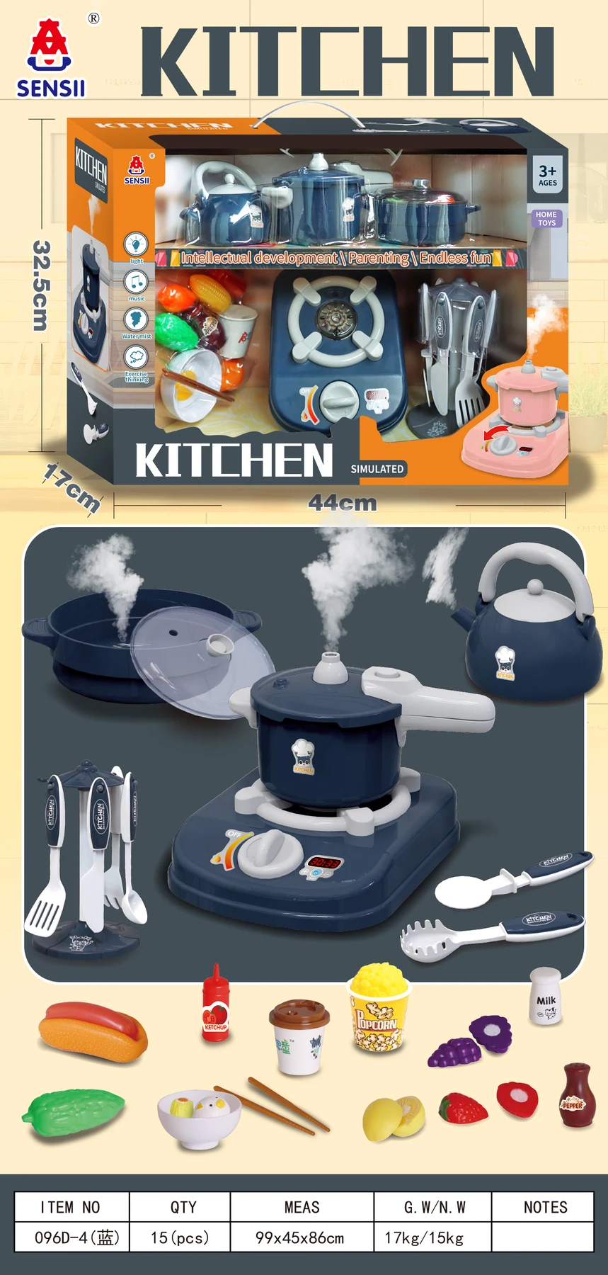 Misting Kitchen Play Set · Blue