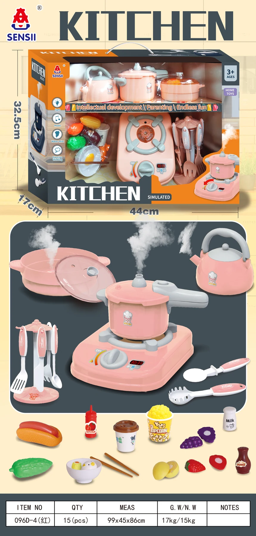 Misting Kitchen Play Set · Pink