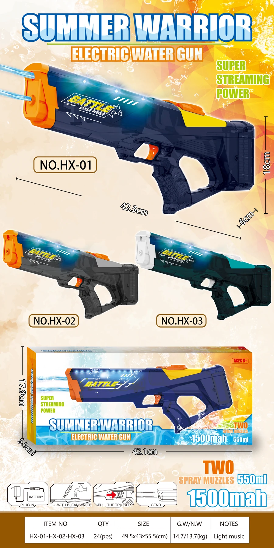 Light-up Electric Water Blaster